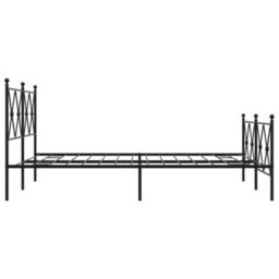 Berkfield Metal Bed Frame Without Mattress With Footboard Black 137X190Cm - thumbnail 5