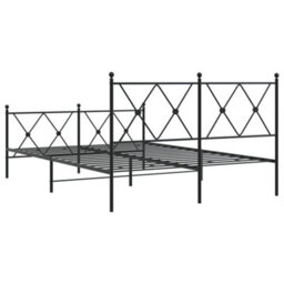 Berkfield Metal Bed Frame Without Mattress With Footboard Black 137X190Cm - thumbnail 6