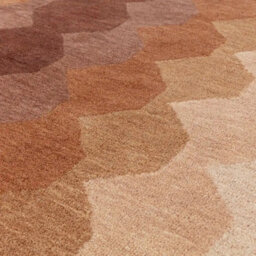 Beige Orange Abstract 12mm Thick Stain-Resistant Rug For Bedroom, & Living Room, Easy To Clean Wool Rug-66Cm X 200Cm - thumbnail 2