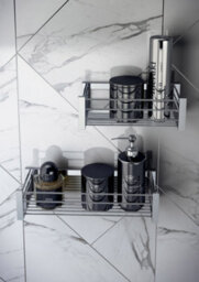Cosmic Shower Caddy, Shower Basket, 25Cm, Chrome, Wall Mounted, Screws Included, Architect Collection - thumbnail 4