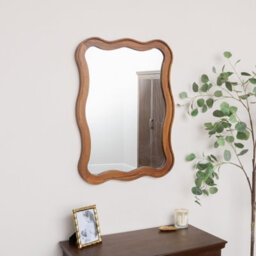 Melody Maison Large Natural Wood Wavy Edge Wall Mounted Mirror - 60Cm X 80Cm - thumbnail 5