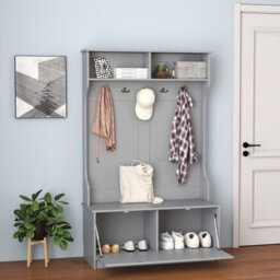 Gainoom 160Cm Hall Tree With Coat Rack And Storage Bench Multifunctional Coat Rack With Entryway Bench - thumbnail 3