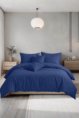 Plain Dyed Easy Care Polycotton Duvet Cover And Pillowcase/s Set Bed Linen Blue - image 1