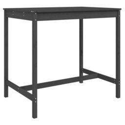 Berkfield 5 Piece Garden Bar Set Grey Solid Wood Pine - thumbnail 6