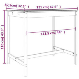 Berkfield 5 Piece Garden Bar Set Grey Solid Wood Pine - thumbnail 9