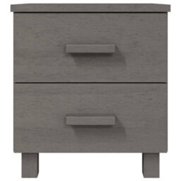 Berkfield Bedside Cabinet Light Grey 40X35X44.5 Cm Solid Pinewood - thumbnail 3
