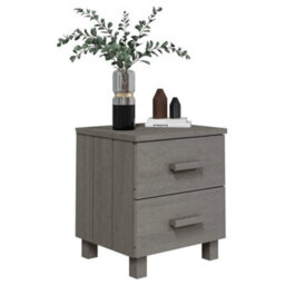Berkfield Bedside Cabinet Light Grey 40X35X44.5 Cm Solid Pinewood - thumbnail 6