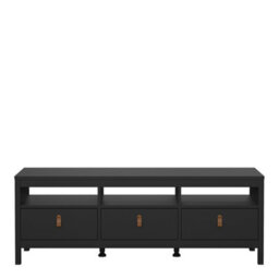 Furniture To Go Barcelona Tv-Unit 3 Drawers In Matt Black - thumbnail 3