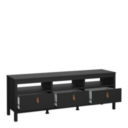 Furniture To Go Barcelona Tv-Unit 3 Drawers In Matt Black - thumbnail 6