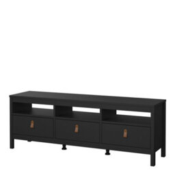 Furniture To Go Barcelona Tv-Unit 3 Drawers In Matt Black - thumbnail 4