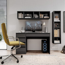 Arte  Sophisticated Graphite Desk H750mm W1200mm D550mm - Professional Design With Multiple Drawers - thumbnail 3