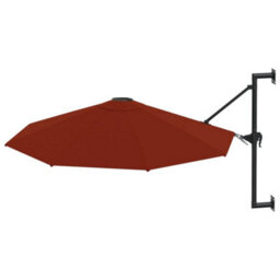 Berkfield Wall-Mounted Parasol With Metal Pole 300 Cm Terracotta - thumbnail 2