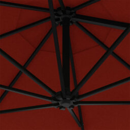 Berkfield Wall-Mounted Parasol With Metal Pole 300 Cm Terracotta - thumbnail 7