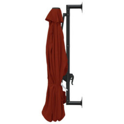 Berkfield Wall-Mounted Parasol With Metal Pole 300 Cm Terracotta - thumbnail 5