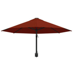 Berkfield Wall-Mounted Parasol With Metal Pole 300 Cm Terracotta - thumbnail 4