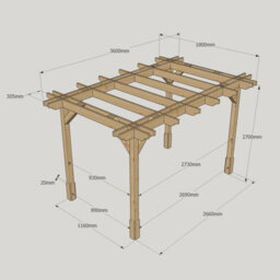 Rutland County Garden Furniture Double Premium Pergola - Wood - L180 X W360 X H270 Cm - Light Green - thumbnail 5