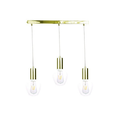 Luminosa Lighting Luminosa Verre Bar Pendant Ceiling Light Gold, 60Cm, 3X E27