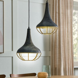 Wyld And Coco Mangocraft Two-Point Pendant Lamp Black Mango Wood Shade Boho Ceiling Light Handmade - thumbnail 2