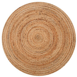 Second Nature Online Dhaka Rustic Round Rug Hand Woven Mat With Natural Fibre Indian Jute Flat Pile - Medium Floor Covering - thumbnail 7