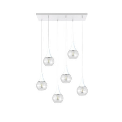 Luminosa Lighting Luminosa Lacrima Cluster Pendant Ceiling Light White Transparent Glass Shade 6X E27 - image 1