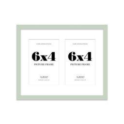10X8 Inch 2 Opening Photo Collage Frame, Display Two 6X4 Inch Photos, Multi Aperture Family Picture Frame, Mint Green - thumbnail 2