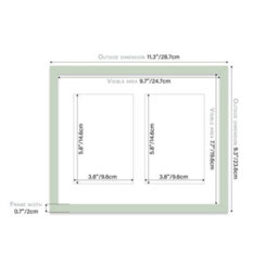 10X8 Inch 2 Opening Photo Collage Frame, Display Two 6X4 Inch Photos, Multi Aperture Family Picture Frame, Mint Green - thumbnail 4