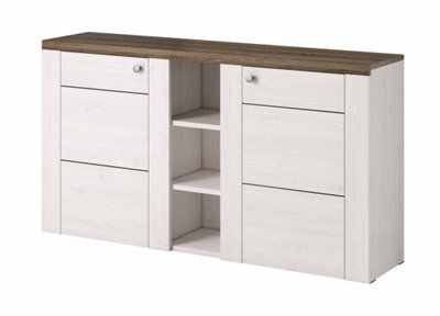 Arte Rustic Larona 26 Sideboard Cabinet 1550mm In Oak Sibiu Larche & Sonoma Truffle - Timeless Charm H850mm D370mm - image 1