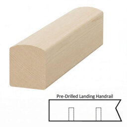 Hemlock Handrail Contemporary 1.2M Landing Drilled For 14mm Metal Spindles Uk Manufactured Traditional Products Ltd - thumbnail 2