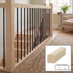 Hemlock Handrail Contemporary 1.2M Landing Drilled For 14mm Metal Spindles Uk Manufactured Traditional Products Ltd - thumbnail 1