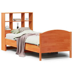 Berkfield Bookcase Bed Without Mattress Wax Brown 75X190 Cm Small Single Solid Wood Pine - thumbnail 2
