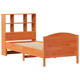 Berkfield Bookcase Bed Without Mattress Wax Brown 75X190 Cm Small Single Solid Wood Pine - thumbnail 3