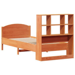 Berkfield Bookcase Bed Without Mattress Wax Brown 75X190 Cm Small Single Solid Wood Pine - thumbnail 6