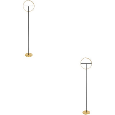 Loops 2 Pack Sleek Modern Brushed Brass And Black Led Floor Lamp For Stylish Indoor Illumination - image 1
