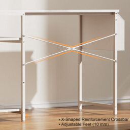 Precision Synergie 120 X 48 Cm Computer Desk, Office Desk With Led Lights And Monitor Stand, Modern Style, White - thumbnail 6