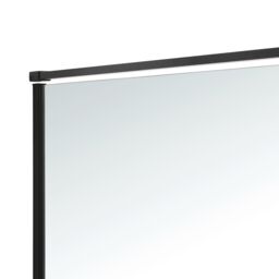 GoodHome Ezili Matt Black Clear Toughened Safety Glass Minimal Frame Walk-In Wet Room Glass Screen (H)195Cm (W)89Cm - thumbnail 4