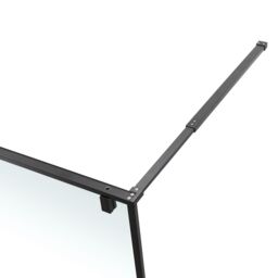 GoodHome Ezili Matt Black Clear Toughened Safety Glass Minimal Frame Walk-In Wet Room Glass Screen (H)195Cm (W)89Cm - thumbnail 5