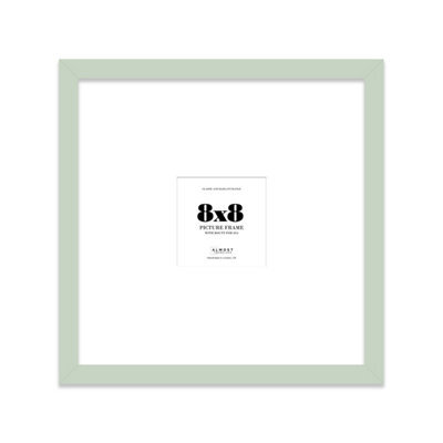 "8X8"" Mint Green Picture Frame - 8X8"" Square Frame With 4X4"" Mount For 8X8""/4X4"" Pictures Moderrn Style Thin Edge, 1 Pack" - image 1
