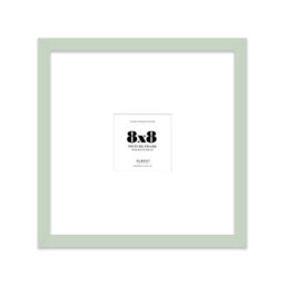 "8X8"" Mint Green Picture Frame - 8X8"" Square Frame With 4X4"" Mount For 8X8""/4X4"" Pictures Moderrn Style Thin Edge, 1 Pack" - thumbnail 1