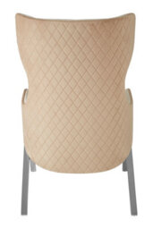 Orsina Luxe White Fabric Chair For Living Room,wing-Back Accent Chair,velvet Armchair With Quilted Beige Backrest - thumbnail 5