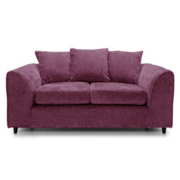 Furnishings For Less UK Monaco Chenille Fabric 2 Seater Sofa Purple Scatter Back