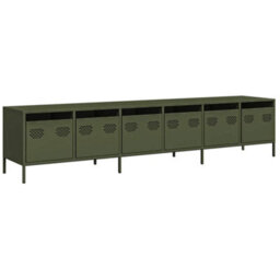 Berkfield Sturdy Tv Cabinet Olive Green 202X39X43.5 Cm Cold-Rolled Steel