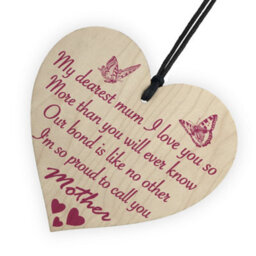Red Ocean Dearest Mum Love You Wooden Hanging Heart Mothers Day Gift Cute Mums Sign - thumbnail 6