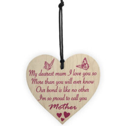 Red Ocean Dearest Mum Love You Wooden Hanging Heart Mothers Day Gift Cute Mums Sign - thumbnail 5