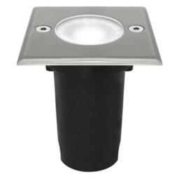 Long Life Lamps Company 5W Led Outdoor Ground Walkover Light Square Cool White Brushed Chrome Finish Gl03Cw