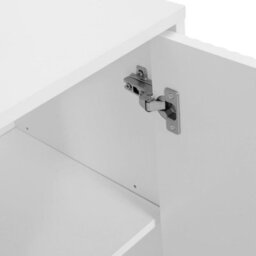 Tireno 2 Door 3 Drawer Sideboard Cabinet White Velvet With Fluted Fronts Modern Storage Chest For Living Room Bedroom And Hallway - thumbnail 5