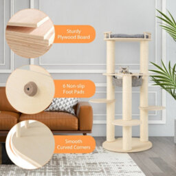 Costway 150 Cm Multi-Level Cat Tree Wooden Cat Tower Large Pet Play House - thumbnail 9