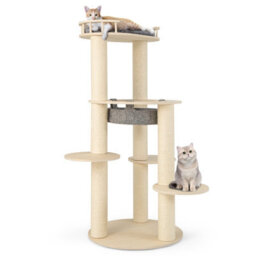 Costway 150 Cm Multi-Level Cat Tree Wooden Cat Tower Large Pet Play House - thumbnail 2