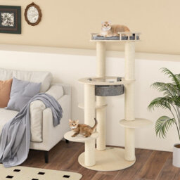 Costway 150 Cm Multi-Level Cat Tree Wooden Cat Tower Large Pet Play House - thumbnail 4
