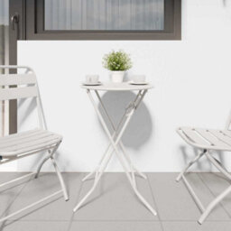 Berkfield Garden Table Folding White 50 X 50 X 72 Cm Steel - thumbnail 4