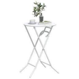 Berkfield Garden Table Folding White 50 X 50 X 72 Cm Steel - thumbnail 3